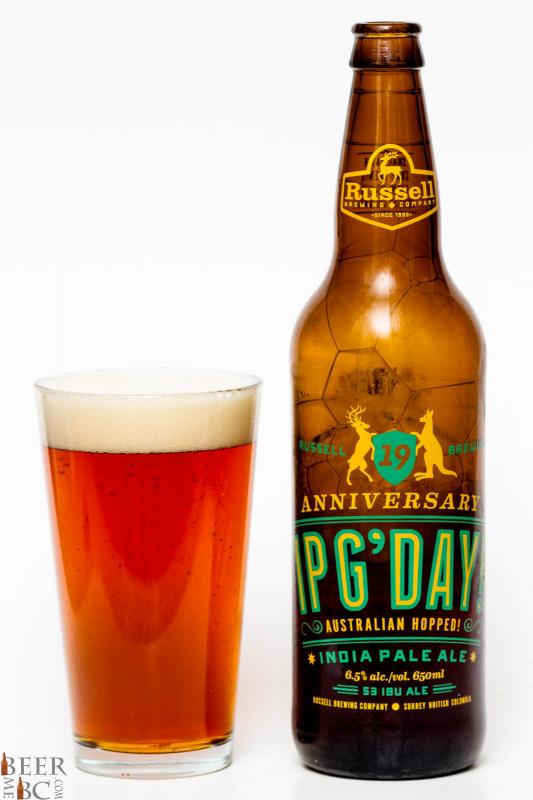 Russell Brewing IPG'Day Australian Hopped IPA Review Pour