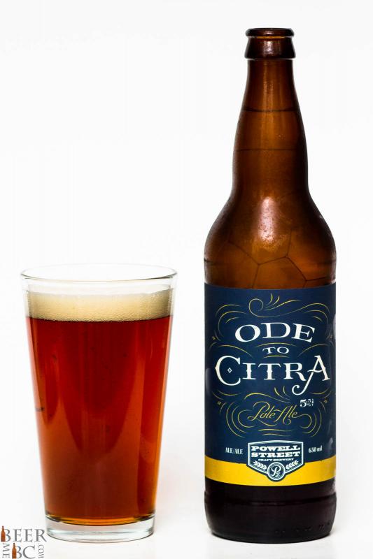 Powell St Brewing Ode To Citra Pale Ale Review Pour